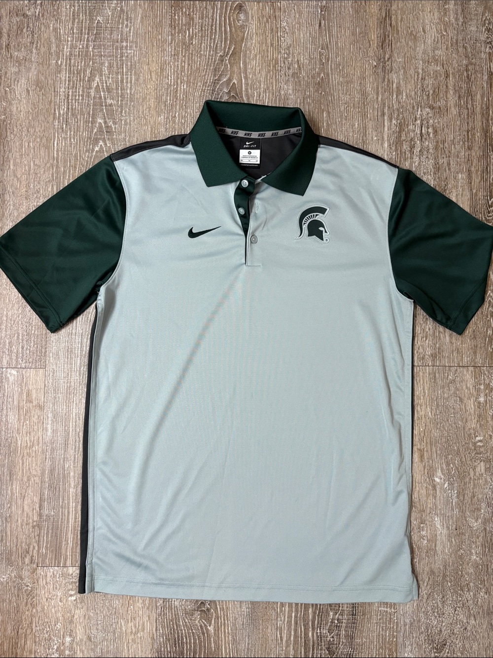 Nike Dri-Fit Men's Michigan State Spartans Green/Gray Polo